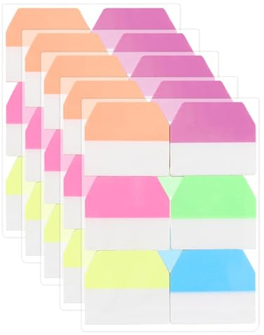 HONRIGO 600 Pcs Sticky Index Tabs, 6 Neon Colors Page Markers for Book Tags, Document Organization, Office and School Supplies