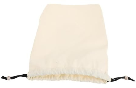 BESTonZON Bolsa de Almacenamiento para Chaquetas de Plumas, Bolsa de Compresión Cordón M Tamaño, Ligera y Resistente para Viaje, Camping y Organización de Armarios, Color Crema