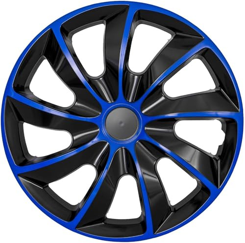 NRM Quad 13 Pulgadas Embellecedor Azul Negro – Embellecedor de plástico ABS con Anillo de sujeción de Acero – Resistente a los Golpes y a la Intemperie – Fácil Montaje a presión – 1 Pieza