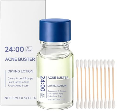 Acne Drying Lotion,Spot Treatment for Face,Pink Pimple Cream for Oil Control&Acne Treatment,Moisturizing Hydrating Formula,Mild Non-Irritating,Fast Drying Facial Blemish Care with Cotton Swabs
