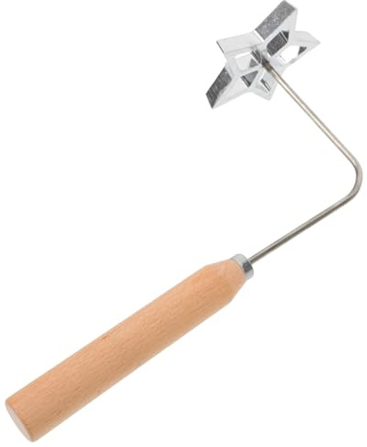 Amosfun Moule à Frire Cuisine en Alliage D'aluminium Manche en Bois Moule à Timbales Non Adhérent Étoile Ajourée Ustensile Cuisine pour Beignets Frits Pâte Frite Pratique Accessoire