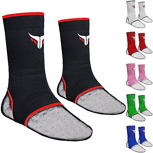 Mytra Fusion Knöchelbandage Atmungsaktive Knöchelbandage MMA, Muay Thai, Fitnessstudio, Kampfverband Boxen Knöchelbandage (Black, L/XL)