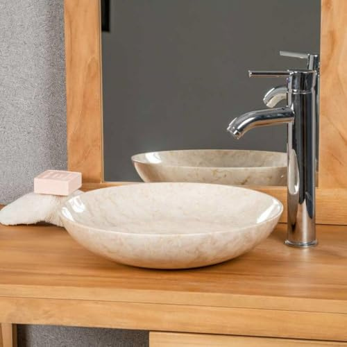 Wanda collection - Vasque à Poser Salle de Bain Lysom 35 cm crème