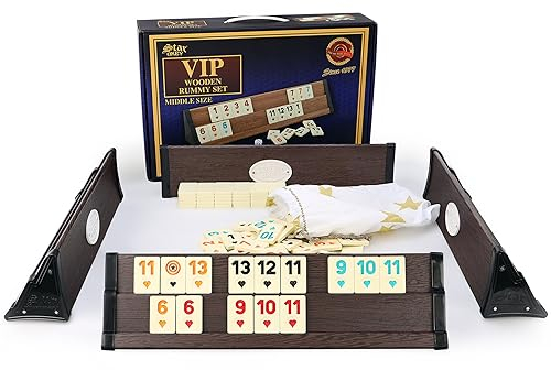 Star SEMUS Wooden Rummy Kompakt Okey mit Melamin Spielsteine (Dunkel)