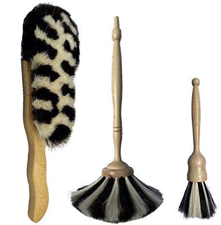 Abstaubset aus Ziegenhaar, handgemacht