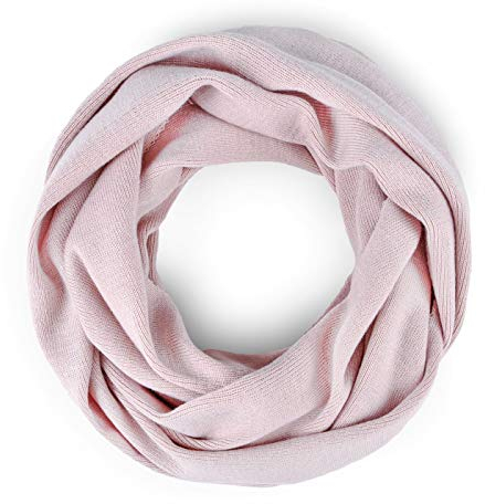 Neverless® Damen Loopschal Strickschal Schlauchschal Schal Feinstrick einfarbig rosa
