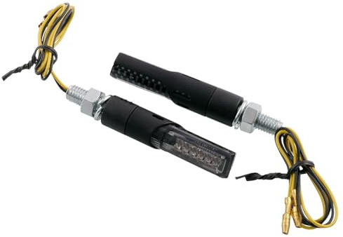 2EXTREME VANEZ Quantum LED Blinker carbon getönt kompatibel mit Motorrad | Schwarzes Kunststoffgehäuse mit Carbon-Look, Paar mit E-Nummer, 12 V/1 W, M8x20 mm; kompatibel mit Roller, Moped, Mofa, Quad