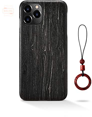 Yidai-Silu Coque iPhone 13 Mini Etui en Bois 【Œuvre d'art, Ultra-Fine 0,8mm】 Housse Case en Fibre d’Aramide de Protection Coque Antichoc pour iPhone 13 Mini 5,4 - L'ébène