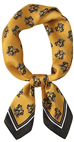 FAIRYGATE Square Scarf Yellow Silk Bandana for Women Lightweight Satin Scarves for Hair Head Neck Neckerchief 27 Fashion Scarfs 21231