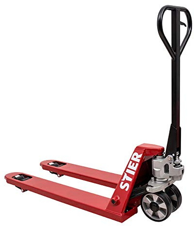 STIER Transpalette Manuel - Charge 2 500 kg, Longueur des Fourches 1 150 mm, Chariot Élévateur, Galets en Caoutchouc, Angle de Braquage 210°