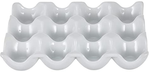 Cabilock Huevera De Cerámica Blanca Para Refrigerador 12 Rejillas, Bandeja Para Huevos Protección Individual, Organizador Compacto Para Cocina