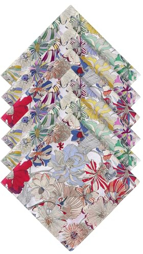 PACGOTH Handkerchiefs for Women 100% Cotton, Floral Ladies Handkerchiefs, Dainty Women’s Hankies, Weddings Hanky 6/12PCS