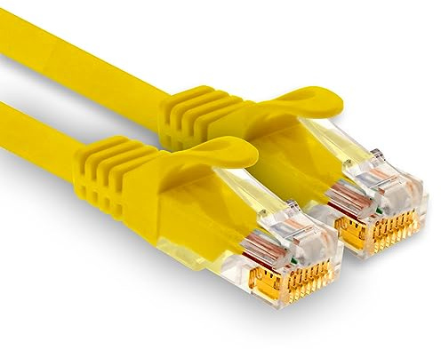 1aTTack.de - 1 câble réseau Cat7 de 20 m, Ethernet Cat.7, câble patch Lan et Cat 7 pour une vitesse Internet maximale et connecte tous les appareils avec prise RJ 45 jaune