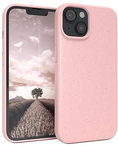 EAZY CASE - Huelle kompatibel mit iPhone 14, Handyhülle biologisch abbaubar mit Kameraschutz, eco Friendly hardcase, Phone case Bio, handyhülle Damen biologisch abbaubar in einfarbig Pink