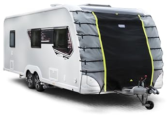 Maypole Universal-Abdeckung für Wohnwagen mit Vorzeltkanal, Breite 245-275 cm, hochwertiges wasserdichtes Material