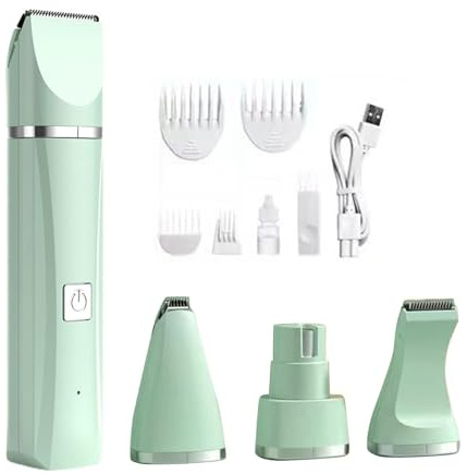 Hundeschermaschine Für Die Fellpflege, Hundeschermaschine, Fellpflege-Set, 4-in-1, Wiederaufladbar, Geräuscharm, Sicher, Elektrische Katzen-Welpen-Haarschneidemaschine Hundenagelschneider Für Krallen