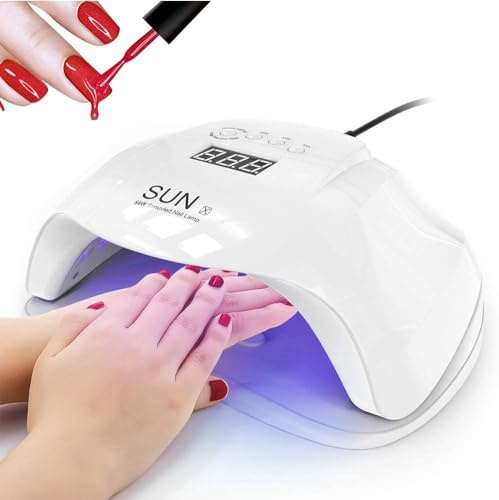 ClaShop Lampada Unghie UV LED da 54W per Gel UV Lampada Unghie Professionale per Manicure e Pedicure Fornetto Unghie LED Essiccatore a UV con 4 Impostazioni del Timer e Sensore per Smalto Gel