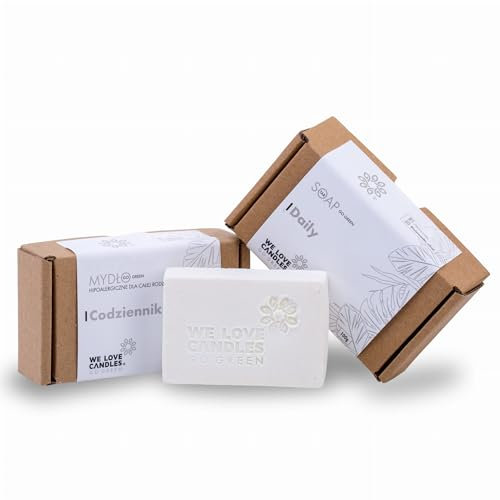 We love Candles Hand-, Körper- und Gesichtsseife 100g, erfrischt, reinigt, geeignet zum Waschen von Kleidung, 100% pflanzlich, vegan, natürliche Zusammensetzung, sanfte natürliche Bio-Zutaten