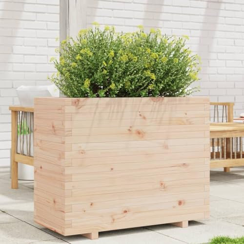Homgoday Fioriera Grigliato per Giardino, Fioriera da Giardino 90x40x72,5 cm in Legno Massello di Pino, Fioriera Grigliato per Giardino, Fioriera da Esterno,Fioriera Balcone
