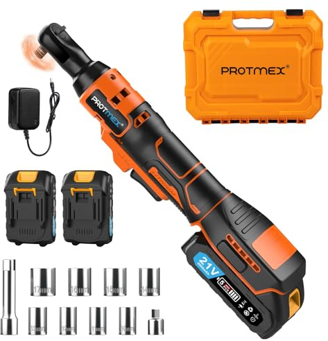 Protmex Clé à cliquet sans fil 3/8 21 V