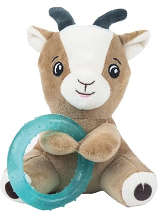 Webbox Gerald the Goat - Plush & Squeaky Dog Toy with Puppy Teething Ring