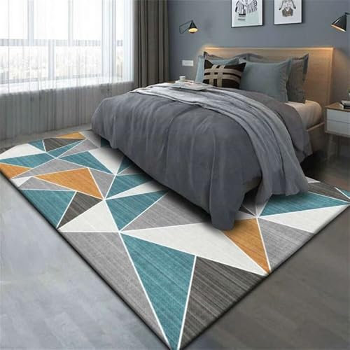 RUGMRZ Teppich Befestigung Boden Moderne Geometrie, Mode, Einfachheit, Wohnzimmer, Sofa, Schlafzimmer, Anti-Rutsch Bettumrandung Schlafzimmer Mehrfarbig Deko Tisch Wohnzimmer Teppich Matte 170X240CM