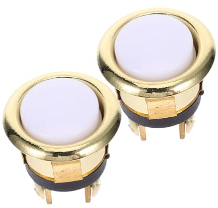 WATIIFUFU 2pcs Round Button Lighted Doorbell Switch Metal Doorbell Push Button Replacement for Home Light Wire Not Included
