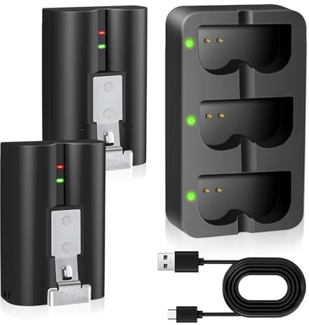 2 Packs Batteries for Ring(3.65V 6040mAh) and Charging Station, Quick Release Rechargeable V4 Battery Compatible with Ring-Video Doorbell 2/3/4/3 Plus,Stick Up Cam,Spotlight Cam