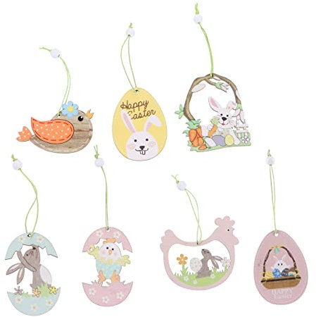 3 Sätze Osterschmuck Anhänger Osterbaumkugeln Ammer Dekorationen Ostern Türhänger Ostern Hängende Dekoration -Tags Osterhase Groß Frühling REH Korb Plastik 14 Stück * 3 Garneck