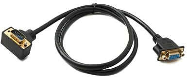 SYSTEM-S D Sub15 Kabel 100 cm HD VGA 15 Pin Stecker zu Buchse DB15 Winkel Down Angled Adapter