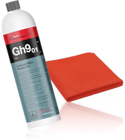 wortek Gelcoat Politur Set Koch Chemie Gelcoat Ultra Heavy Cut 1L Gh9.01 inkl. Mikrofaser Heavy Cut Poliertuch Boot Politur Schiff Politur Segelboot Politur