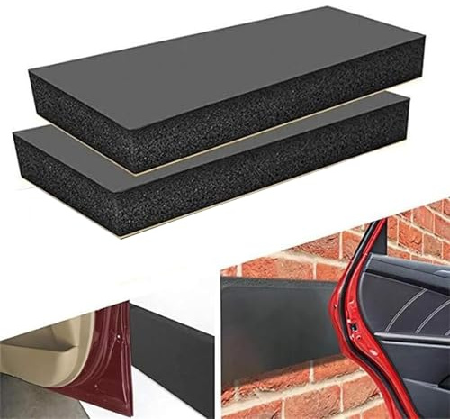 Paracolpi Garage 30 x 10 x 3 cm,Schiuma Autoadesiva,Paracolpi Garage Auto Da Muro,Protezioni per Bordi Porta per Portiere Auto,Garage e Carport (Nero) (2)