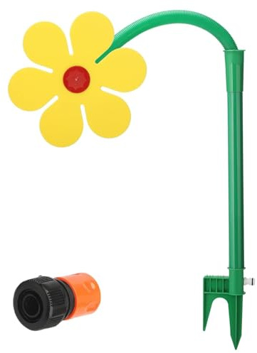 Crazy Daisy, divertente irrigatore d'acqua da giardino con adattatore da 1/2 '', girevole a 720°, per irrigazione di giardini e giardini (giallo)