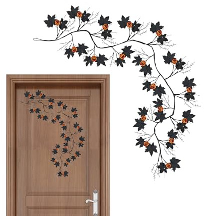 Guirnalda de luces de vid de Halloween | Guirnalda de vid de sauce de 54 luces LED de Halloween | Guirnalda de pared impermeable para decoración navideña para terraza, dormitorio, porche, sala de
