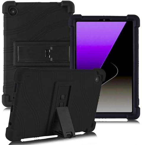 ATOOZ for Samsung Galaxy Tab A11 Case 8.7 Inch 2025,Soft Silicone Kids Case for Samsung Galaxy Tab A9 8.7 Inch Tablet (SM-X135G/SM-X110/SM-X115/SM-X117) with Adjustable Bracket (Black)