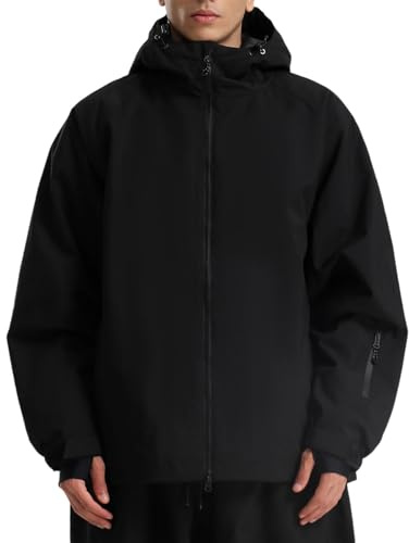GSOU SNOW Mens Ski Jacket Baggy Snowboard Jacket Womens Insulated Snow Jacket Waterproof Windproof Loose Ski Coat for Skiing