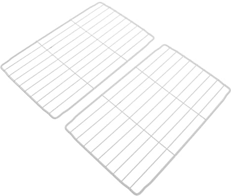 GOOHOCHY Estantes para Congelador de Metal en Color Claro 28×17 Cm, Organizadores Internos de Rejilla para Refrigerador, 2 Piezas, Separadores Multiusos para Cocina y Hogar