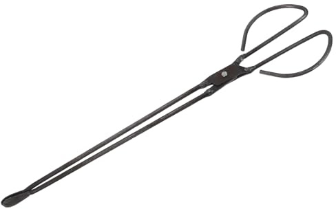 jojofuny Flat Head Firewood Grabber Tongs 48cm Heavy Duty Steel Fireplace Tool for Picking up Wood, Honeycomb Briquettes, and Garbage, Suitable for Home Fireplaces and Outdoor Camping