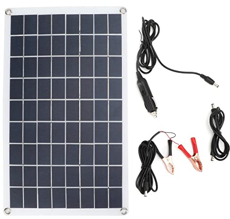 SYUULCOI Chargeur solaire 16 W 18 V en silicium polycristallin, double sortie USB CC, panneau solaire semi-flexible pour téléphone de voyage ou voiture