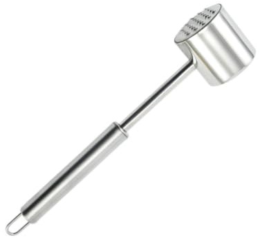 PAMINGONO Fleischklopfer aus Edelstahl Doppelseitiger Steak Fleischzartmacher Küchenaccessoire zum Fleisch Zart Machen Robustes Material für Rind und Lammfleisch