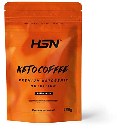 Keto Coffee by HSN | Café instantané + Café anhydre naturel + Huile de noix de coco MCT + Inuline | Vegan, sans gluten, sans lactose | Arôme naturel, en poudre, 150 grammes