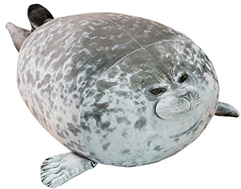 OUKEYI Söt sälkudde, fylld bomullsplysch, djur, leksak, härliga havsdjur i plysch, kramkudde (38 cm)