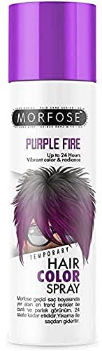 Morfose Purple Fire Temporary Hair Color Spray 150ml – temporäres Haarfärbespray -Trendige und lebendige Farben mit bis zu 24 Stunden Halt, einfach durch Waschen zu entfernen.
