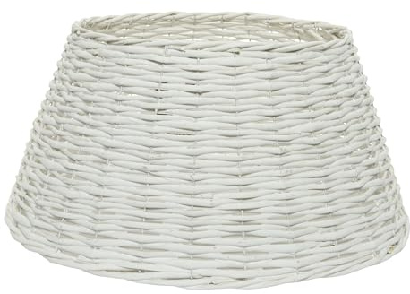 Weihnachtsbaumdecke für alle Arten einschließlich Rattan, Weide, gewebt, Weide und Holz, 57 cm, Weiß
