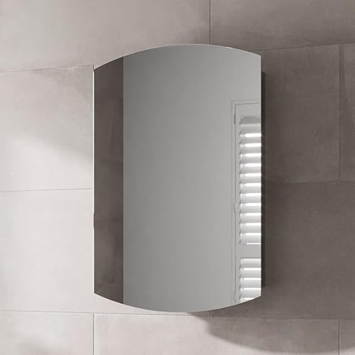 Artis® 400 x 600mm Bathroom Mirror Cabinet Storage Wall Mounted Cupboard Ready Assembled Unit Single Mirrored Door, Stainless Steel