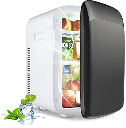 Relax4life Mini Réfrigérateur 15L Portable -3 ℃ ~ 50 pour Utilisation Ménager et Automobile, Frigo 2 en 1 avec Fonction de Refroidissement Chauffage Toutes Saisons, Blanc