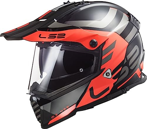LS2, Crosshelm motorrad Pioneer Adventurer mat black orange, XS