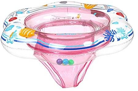 Baby Swimming Float Ring, Baby Infant Toddler Swim Seat Inflatable Rubber Ring Float Aid Swimming Pool for Toddler Kids (Pink)