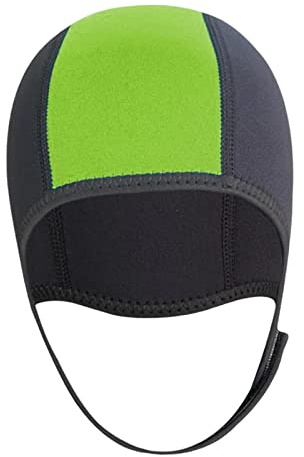 Perfeclan 3mm Néoprène Plongée Chapeau Protection Flexible Oreille Natation Chapeau Bonnet Combinaison Capuche pour Canoë Snorkeling, Vert