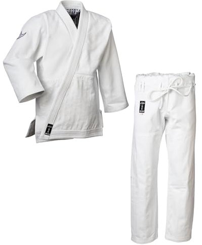 Ju-Sports Judoanzug Akita pro 700 Weiß I Moderner Judoanzug Kinder & Erwachsene I Judogi für Training & Wettkampf I Mehrfach verstärkt I Vernähte Schulter- & Brust I 100% Baumwolle I Größe 180